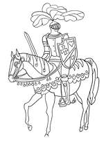 coloriage le chevalier sur sa monture